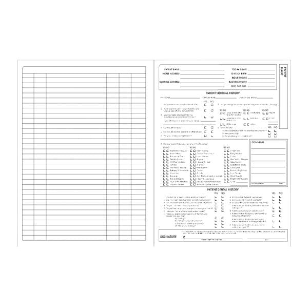 Dental / Medical Dental Chart White 100/Pk