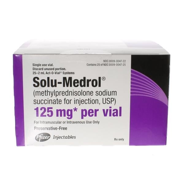 Solu-Medrol Injection 125mg PF SDV Act-O-Vial 2mL 25/Pk