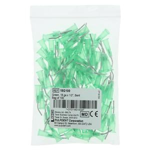 Prebent Applicator Tips Green 18 Gauge 100/Pk