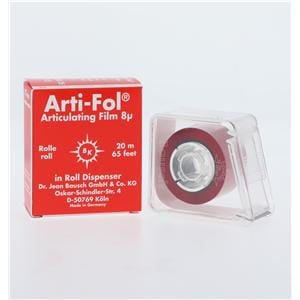 Arti-Fol II Articulating Film Ultra Thin BK-25 Red Double Sided Rl in Dspnsr