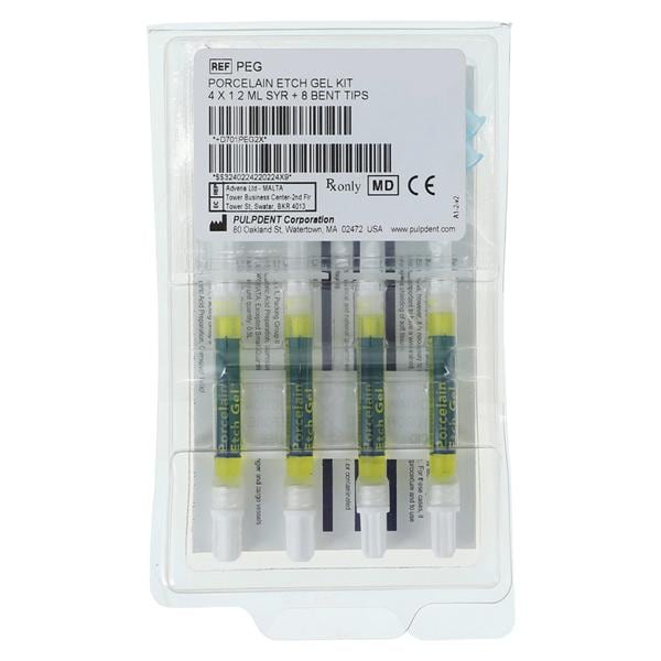 9.6% Hydrofluoric Acid Porcelain Etching Gel 1.2 mL Syringe 4/Bx