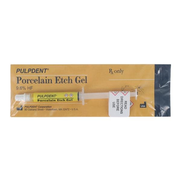 Etch Gel 9.6% Hydrofluoric Acid Porcelain Etching Gel 3 mL Syringe Ea