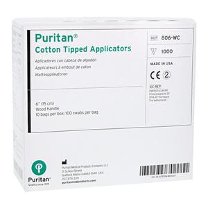 Puritan Applicator 6 in Rigid Wood Shaft Non Sterile 1000/Bx, 10 BX/CA