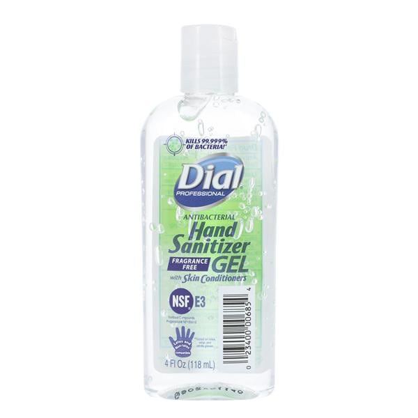 Dial Gel Sanitizer 4 oz Fragrance Free Ea