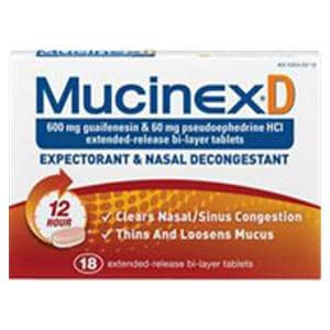 Mucinex D Tablets 60mg 18/Bx