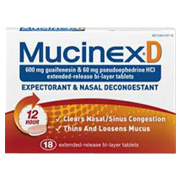 Mucinex D Tablets 60mg 18/Bx