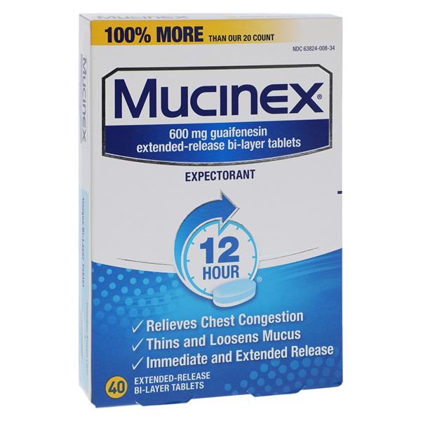 Mucinex Tablets 600mg Extended Release 40/Bx, 24 BX/CA