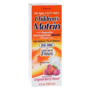 Motrin Children NSAID Suspension 100mg/5mL Berry Dye-Free 4oz/Bt, 36 BT/CA