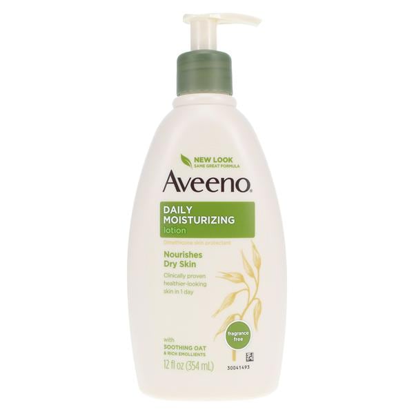 Aveeno Daily Moisturizing Lotion Dimethicone Fragrance Free Body 12oz/Bt, 12 BT/CA