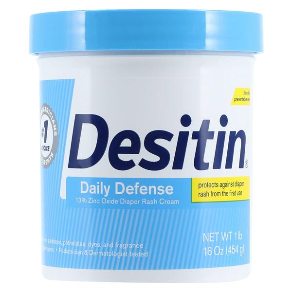 Desitin Diaper Rash Cream Zinc Oxide Dly Dfns Disposable Unsx Hypallrgn 16oz/Jr