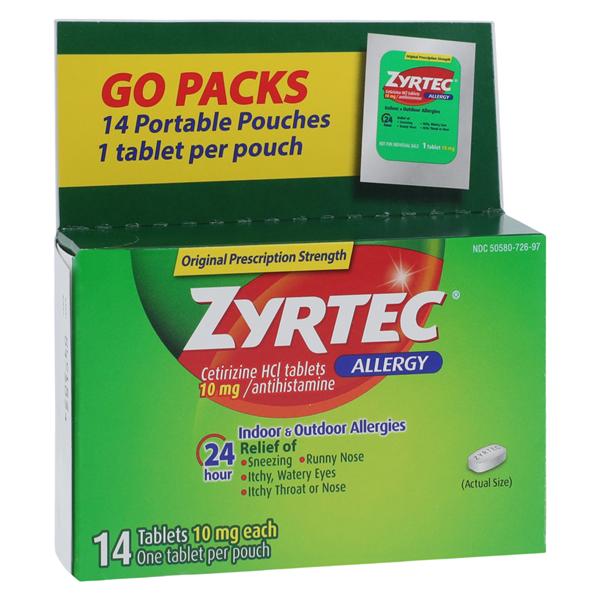 Zyrtec OTC Allergy Oral Tablets 10mg Individual Blister 14/Bx, 24 BX/CA