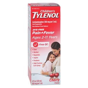 Tylenol Children Liquid Cherry Dye-Free 4oz/Bt