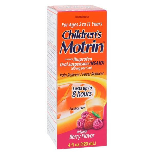 Motrin Children NSAID Suspension 100mg/5mL Berry 4oz/Bt, 36 BT/CA