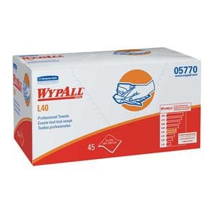 WypAll L40 Professional Towel Disp Hydro-Entangled Fibers 1pl 12x23 Wht 12x45/Ca