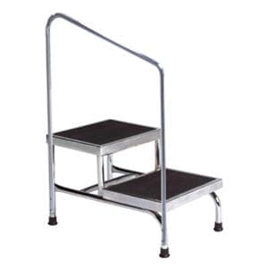 Two-Step Stool Black Skid-Resistant Rubber Mat Ea