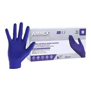 Ammex Nitrile Exam Gloves Medium Indigo Non-Sterile