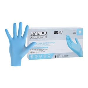 Ammex Nitrile Exam Gloves Medium Blue Non-Sterile