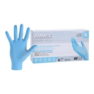 Ammex Nitrile Exam Gloves X-Large Blue Non-Sterile