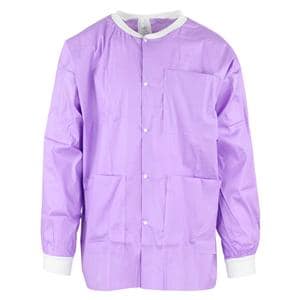 MedFlex Premium Lab Jacket Cotton Like Fabric Small Purple 10/Pk