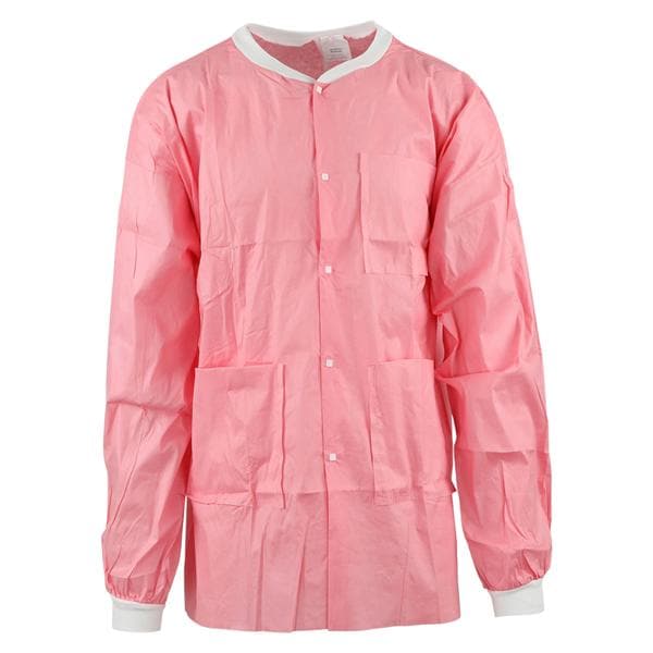 MedFlex Premium Lab Jacket Cotton Like Fabric X-Large Pink 10/Pk