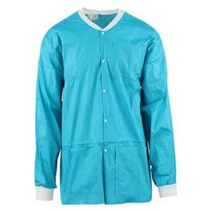 MedFlex Premium Lab Jacket Cotton Like Fabric Large Teal 10/Pk, 5 PK/CA