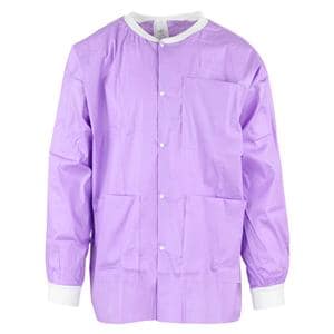 MedFlex Premium Lab Jacket Cotton Like Fabric Large Purple 10/Pk