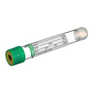 Vacuette Venous Blood Collection Tube Green/Yellow 8ml Pull Cap Plastic 1200/Ca