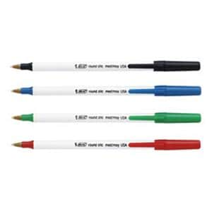 BIC Ballpoint Pen Fine Point 0.8 mm Translucent Barrel Blue 12