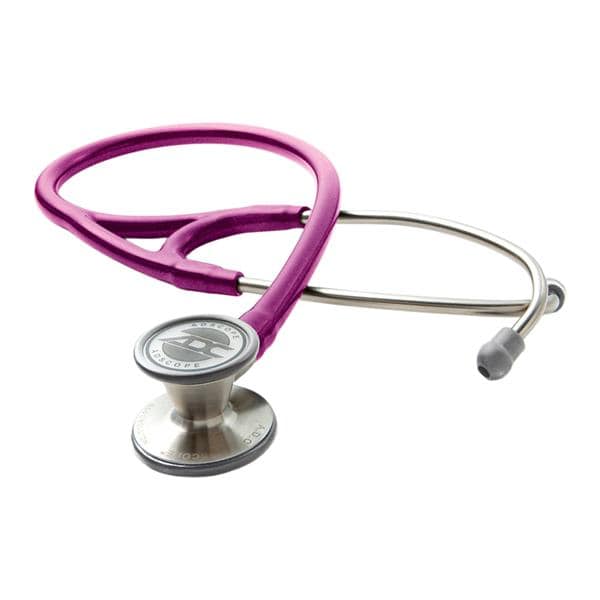 Adscope 601 Cardiology Stethoscope Metalic Rasberry PVC Tubing Ea