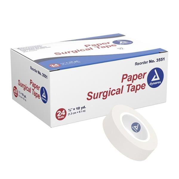 Surgical Tape Paper .5"x10yd White Non-Sterile 24x12/Ca