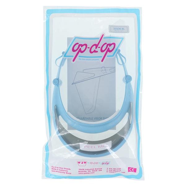 Op-D-Op II Full Face Visor Shield Light Blue Reusable Frame Ea