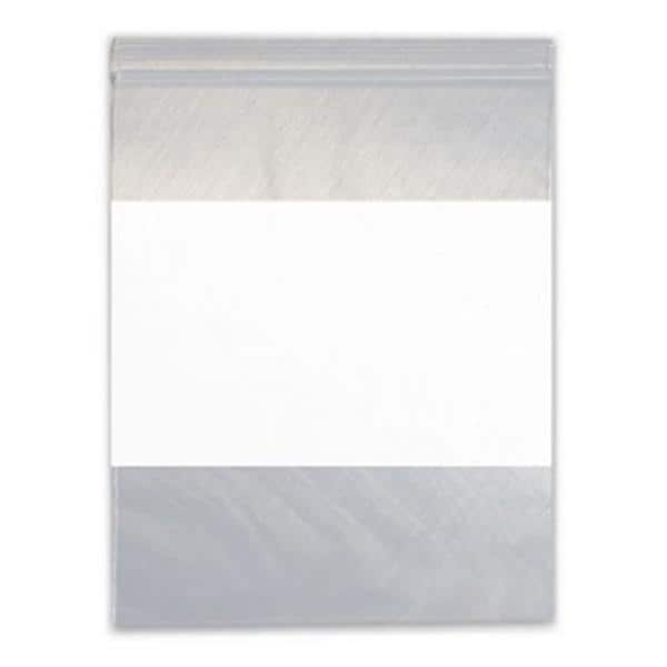 Zip Bag w/White Write-On Block 2mL 6x9 100/Pk 100/Pk