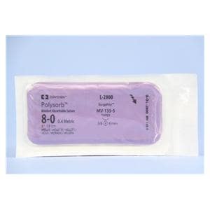 Polysorb Suture 8-0 5" Polyester Braid MV-135-5 Violet 12/Ca