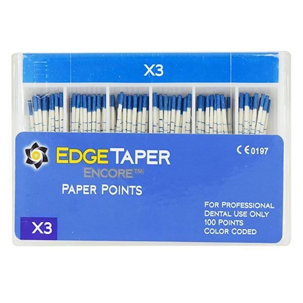 EdgeTaper Encore Paper Points X3 Blue 100/Pk