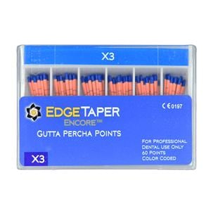 EdgeTaper Encore Gutta Percha Points X3 Blue 60/Pkg