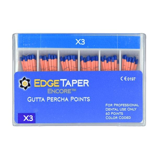 EdgeTaper Encore Gutta Percha Points X3 Blue 60/Pkg