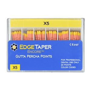 EdgeTaper Encore Gutta Percha Points X5 Yellow 60/Pkg