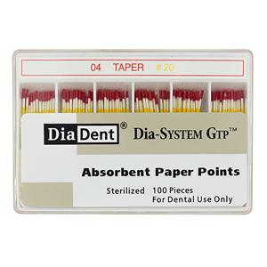 Dia-SystemGTP Absorbent Points Size #20 Double, 0.04 Yellow 100/pk