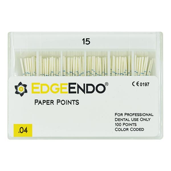 EdgeEndo Paper Points Size #15 .04 White 100/Pk