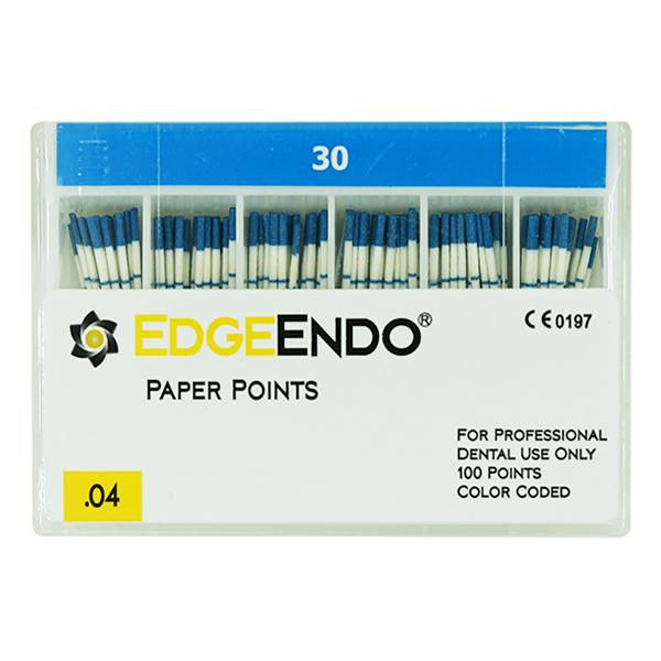 EdgeEndo Paper Points Size #30 .04 Blue 100/Pk