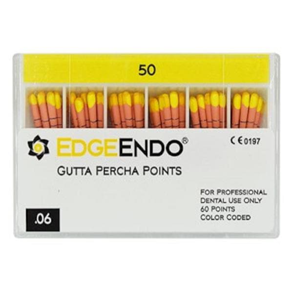 EdgeEndo Gutta Percha Points Size #50 Yellow 60/Pk