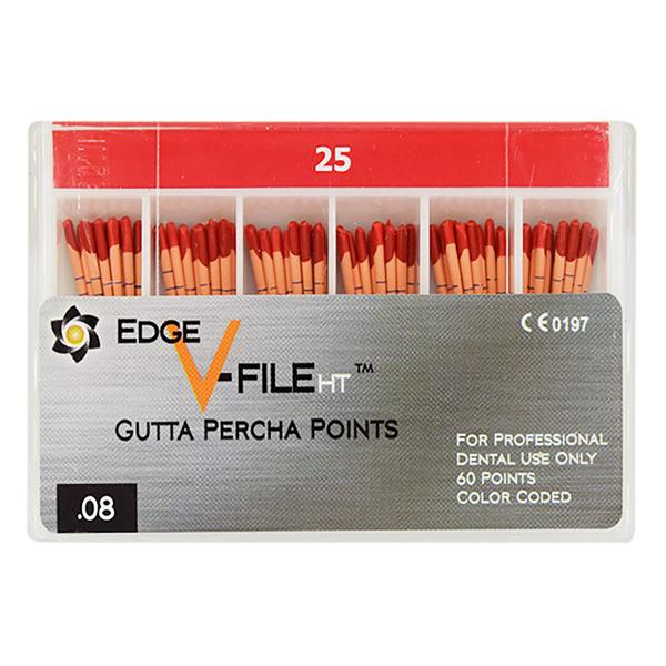 EdgeV-File HT Gutta Percha Points Size #25 Red 60/Pk