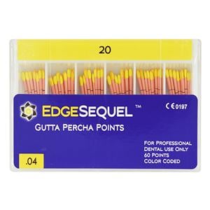 EdgeSequel Sapphire Gutta Percha Points Size #20 Yellow 60/Pk