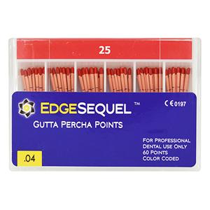 EdgeSequel Sapphire Gutta Percha Points Size #25 Red 60/Pk