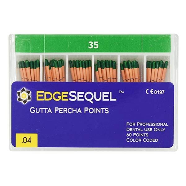 EdgeSequel Sapphire Gutta Percha Points Size #35 Green 60/Pk