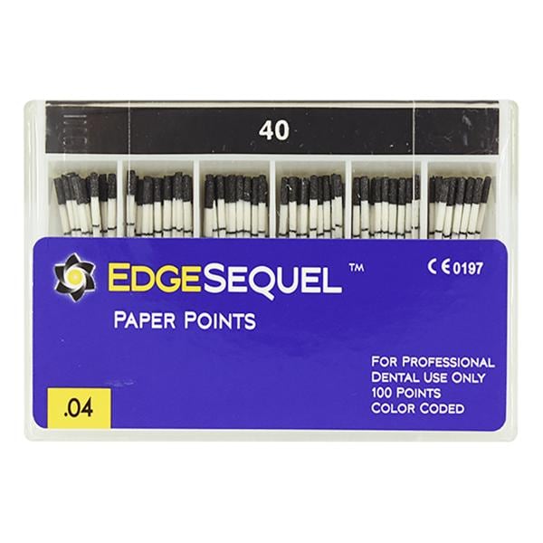 EdgeSequel Sapphire Absorbent Points Size #40 .04 Black 60/Pk