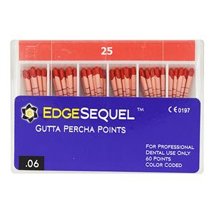 EdgeSequel Sapphire Gutta Percha Points Size #25 Red 60/Pk