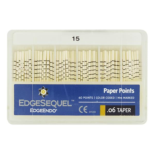 EdgeSequel Sapphire Absorbent Points Size #15 .06 White 60/Pk