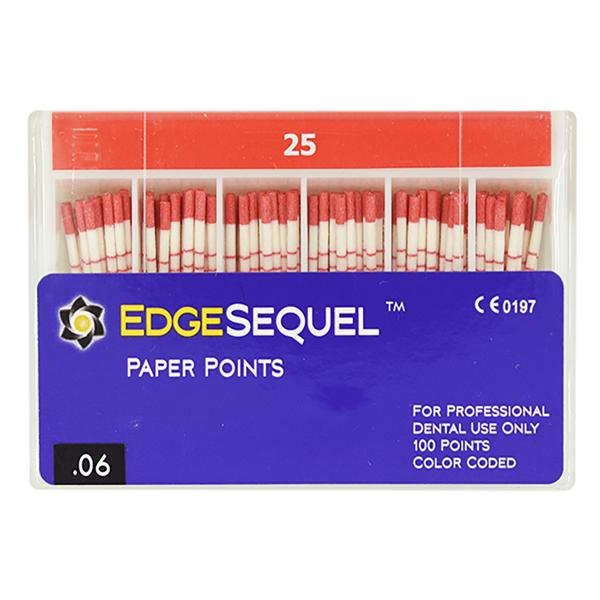 EdgeSequel Sapphire Absorbent Points Size #25 .06 Red 100/Pk