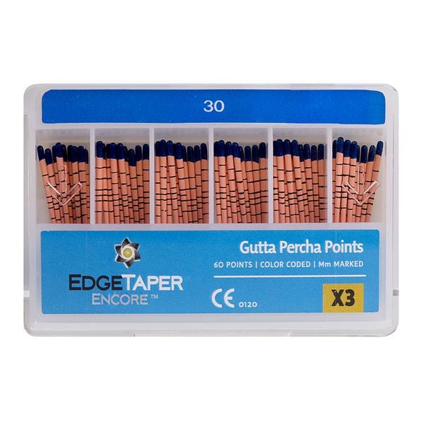 EdgeTaper Encore Gutta Percha Points Size #30 Blue 60/Pk